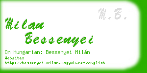 milan bessenyei business card
